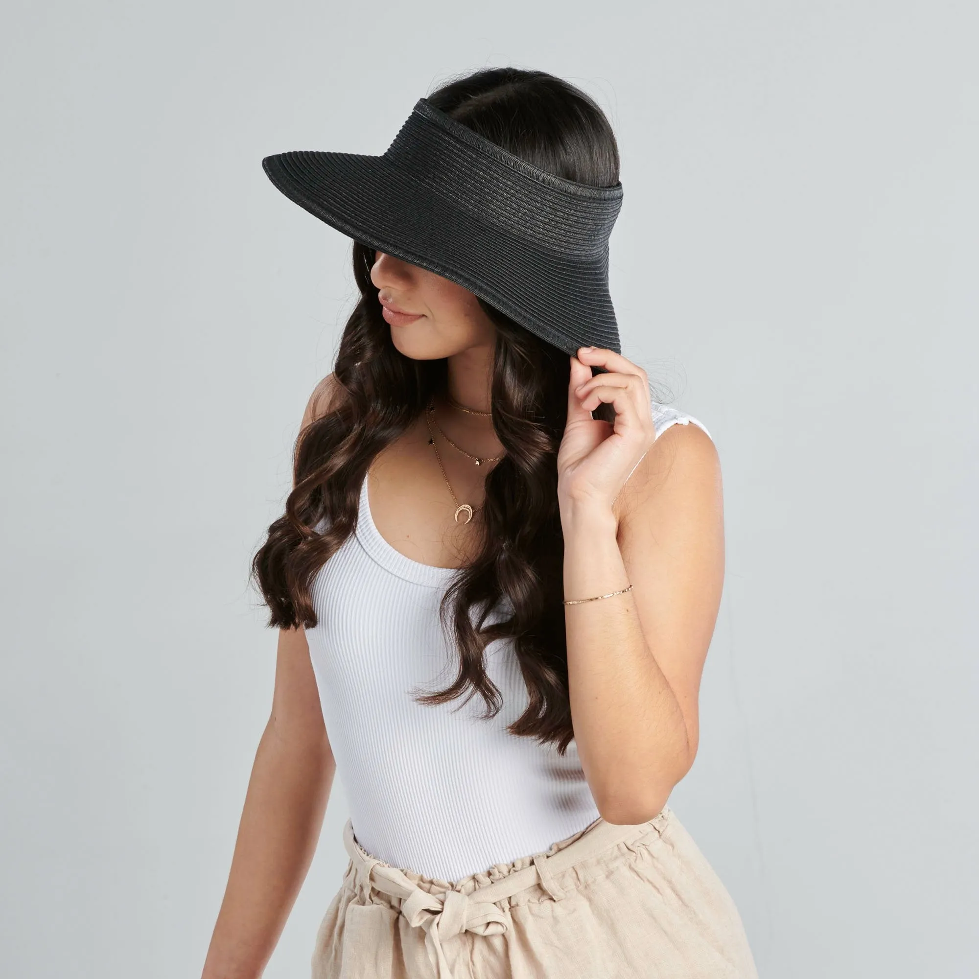 San Diego Hat Company's Signature Women's Ultrabraid Large Brim Visor