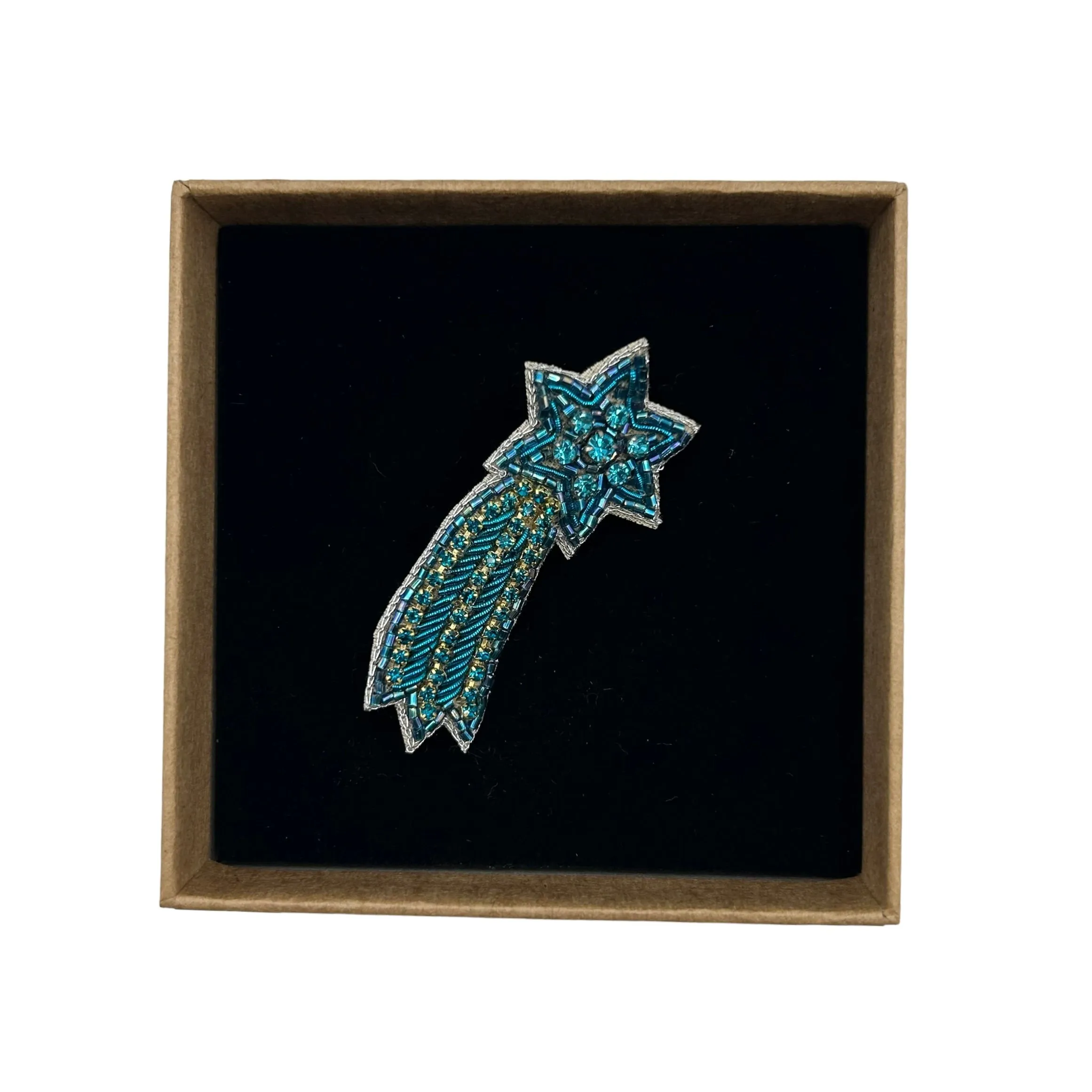 Shooting star pin blue