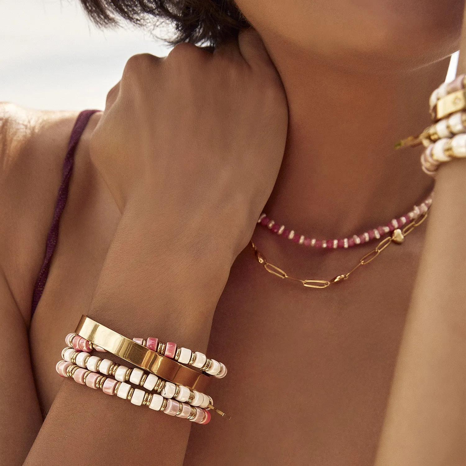 Skylar Bracelet Stack - Peony