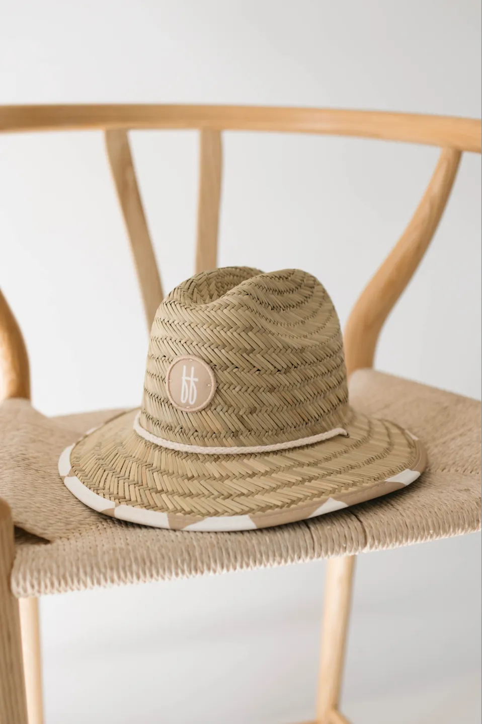 Straw Sun Hat | Gold Coast Wavy Checker