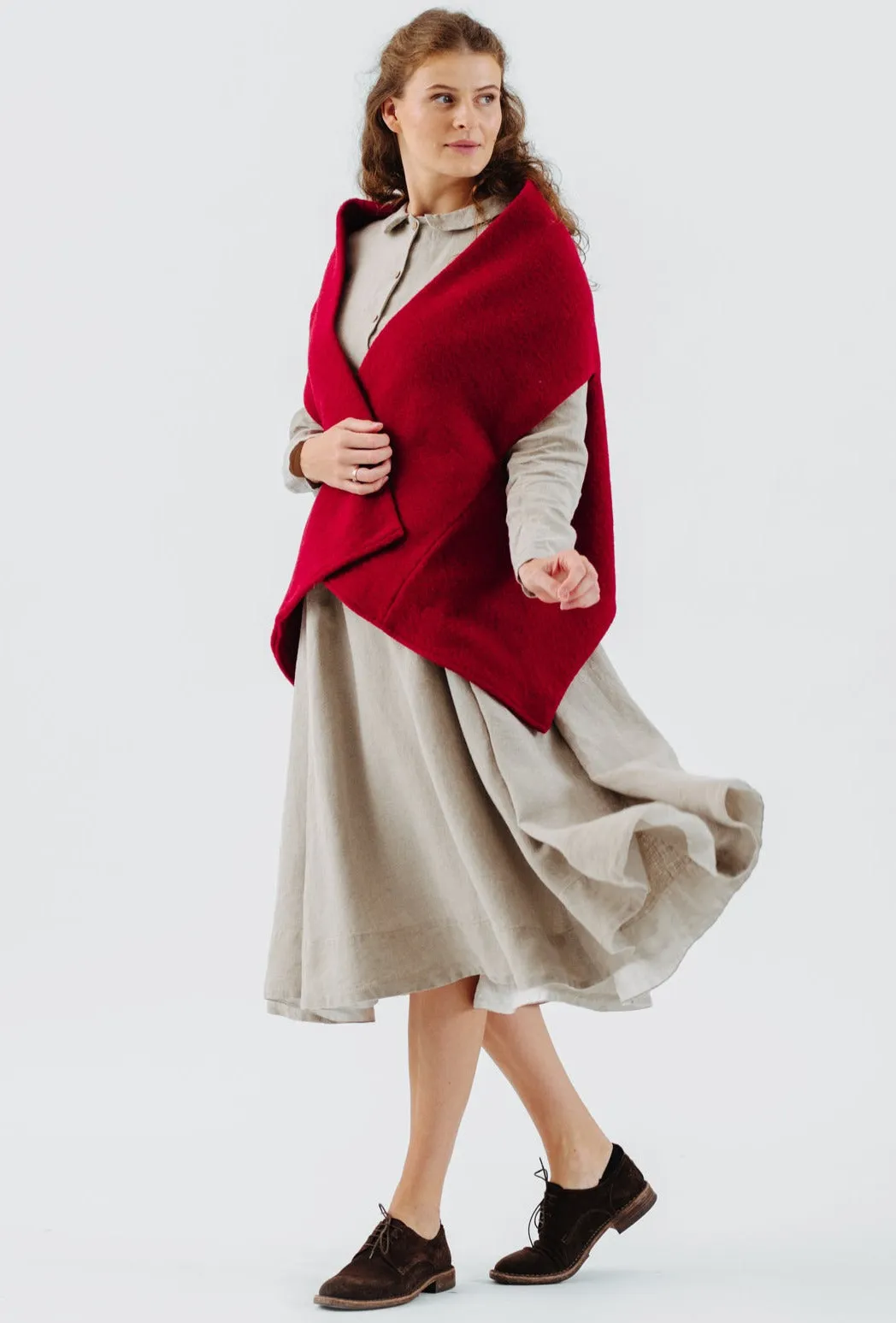 Tilda Scarf, Wool, Red Poppy