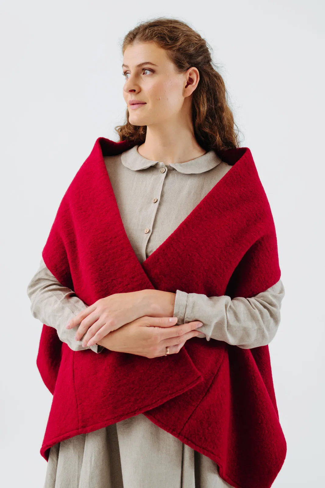 Tilda Scarf, Wool, Red Poppy