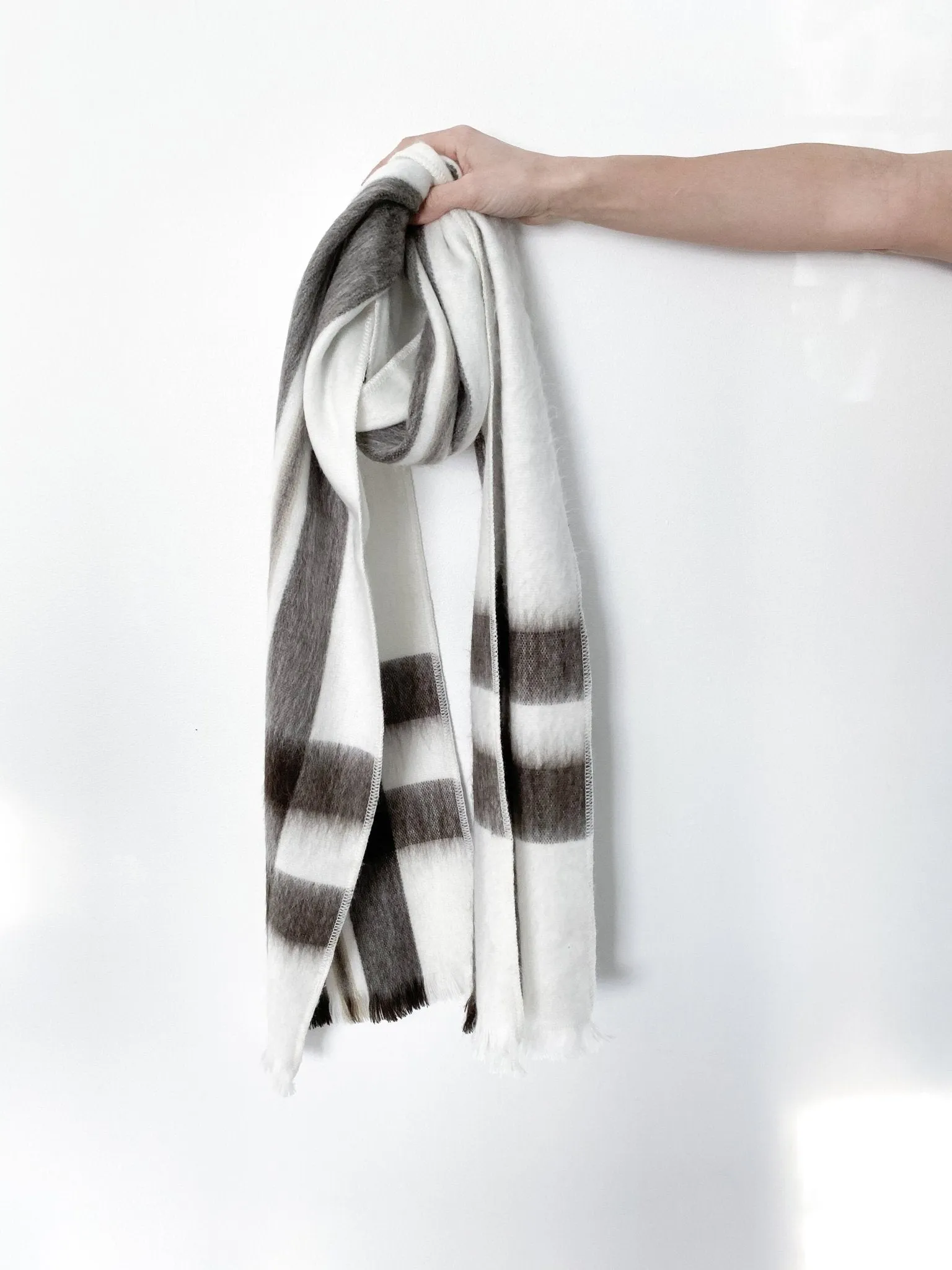 Uptown White Alpaca Scarf