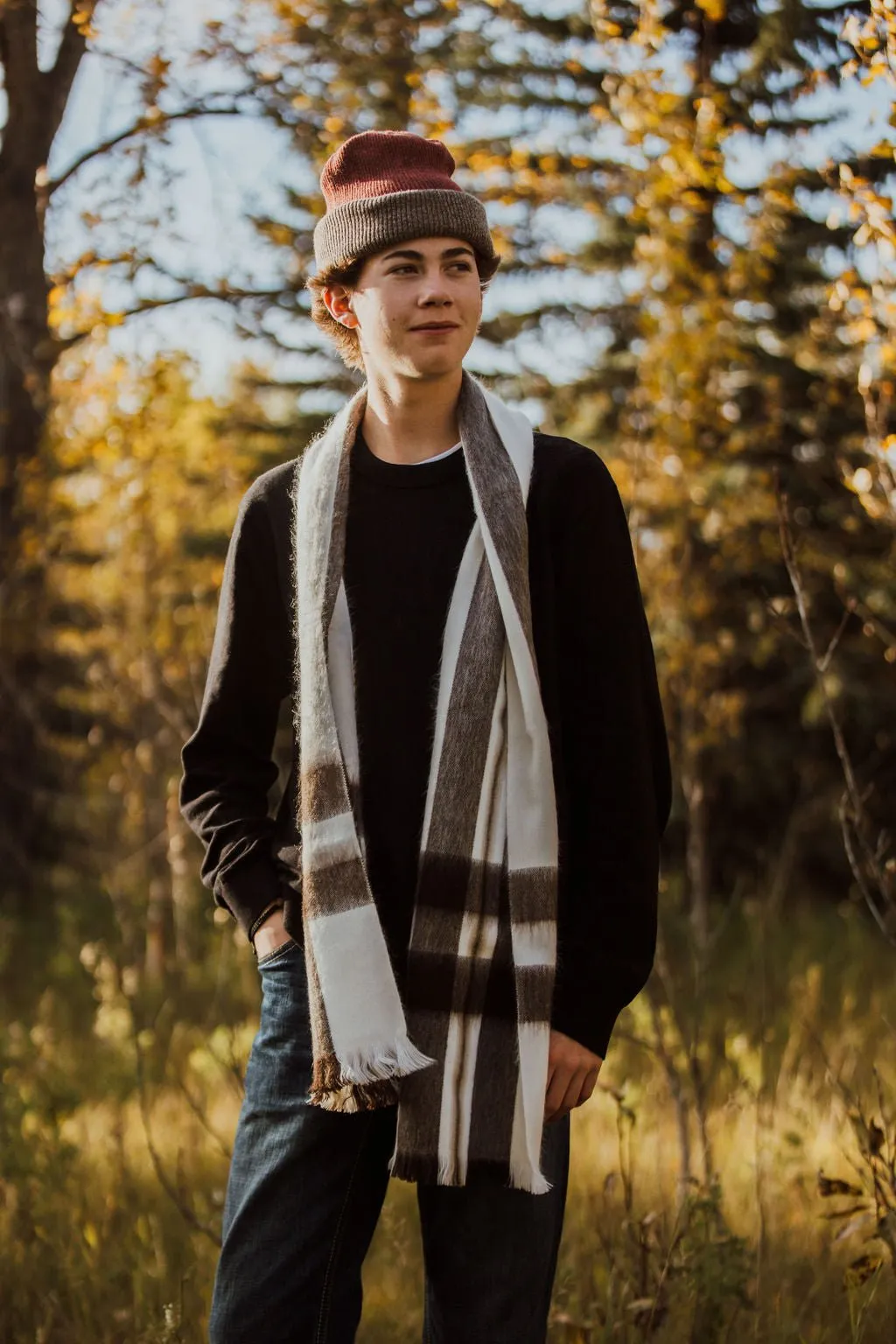 Uptown White Alpaca Scarf