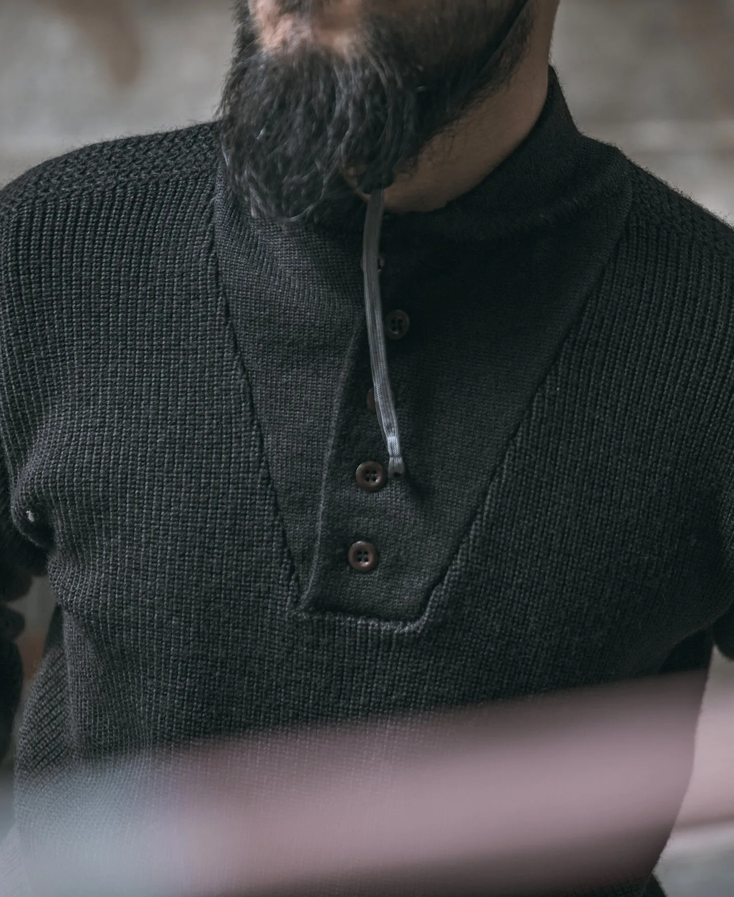 US Army High Neck Wool Sweater - Black