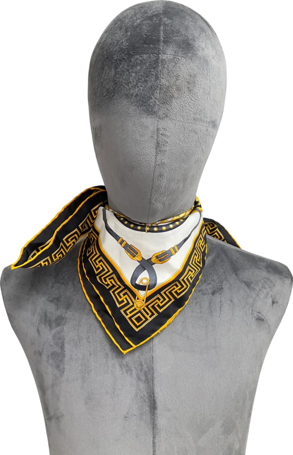 Versace Yellow Silk Scarf One Size