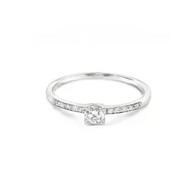 White Gold Four Claw Diamond Ring