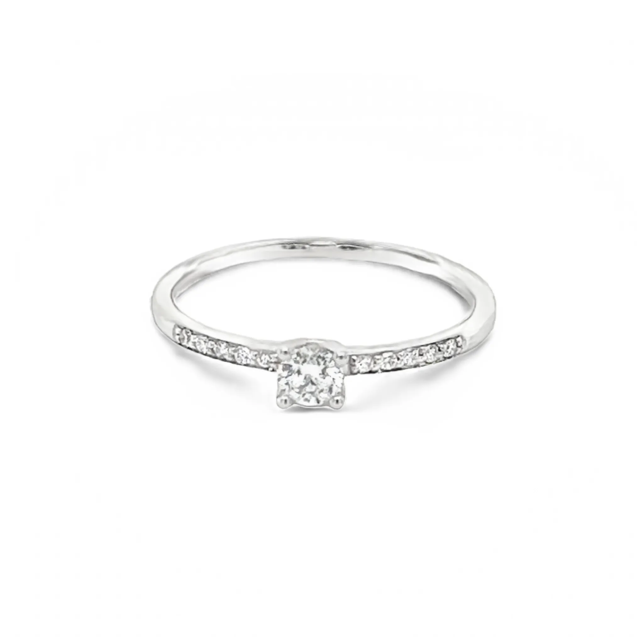 White Gold Four Claw Diamond Ring