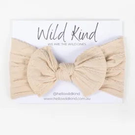 Wild Kind Ayla Wide Bow Headband - Champagne