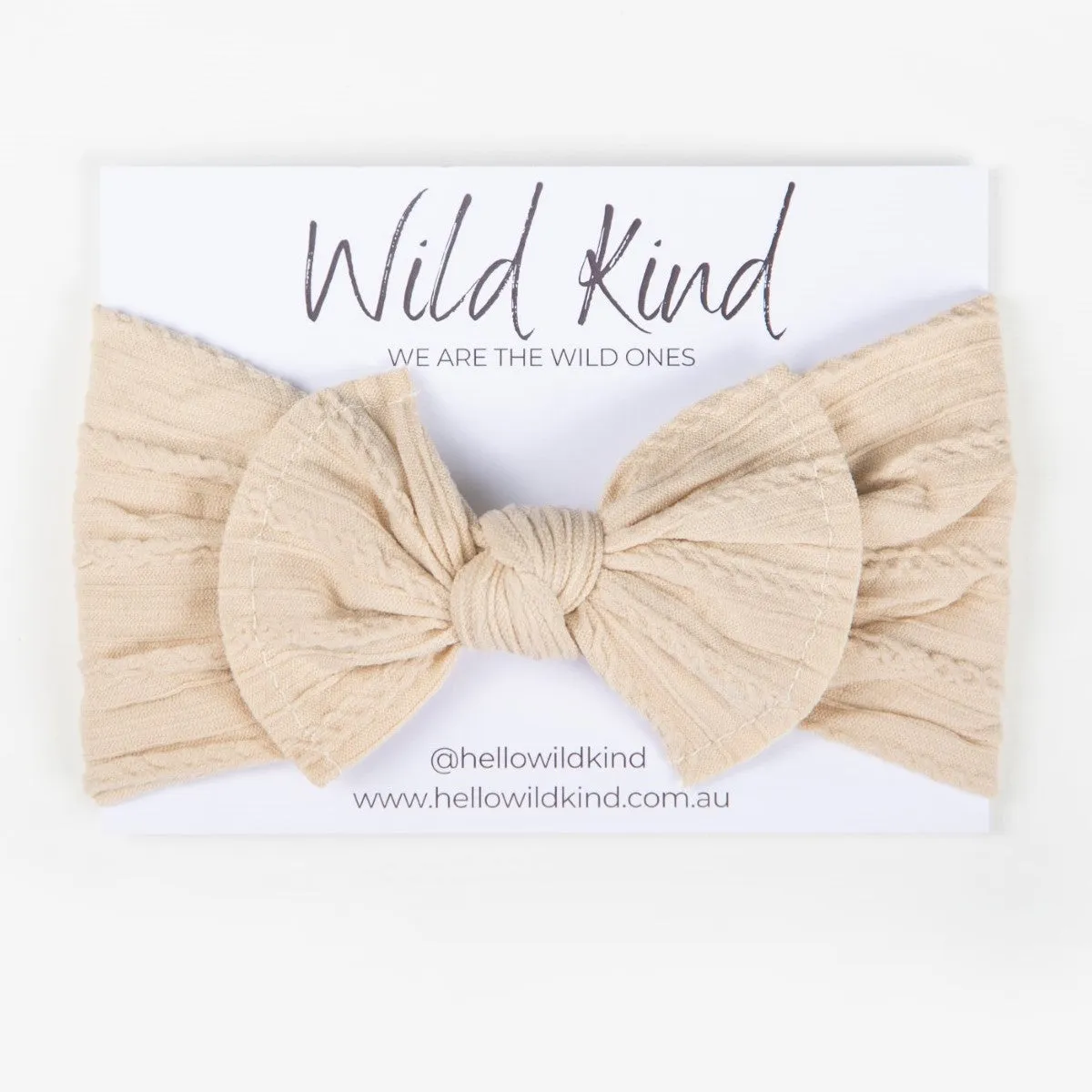 Wild Kind Ayla Wide Bow Headband - Champagne