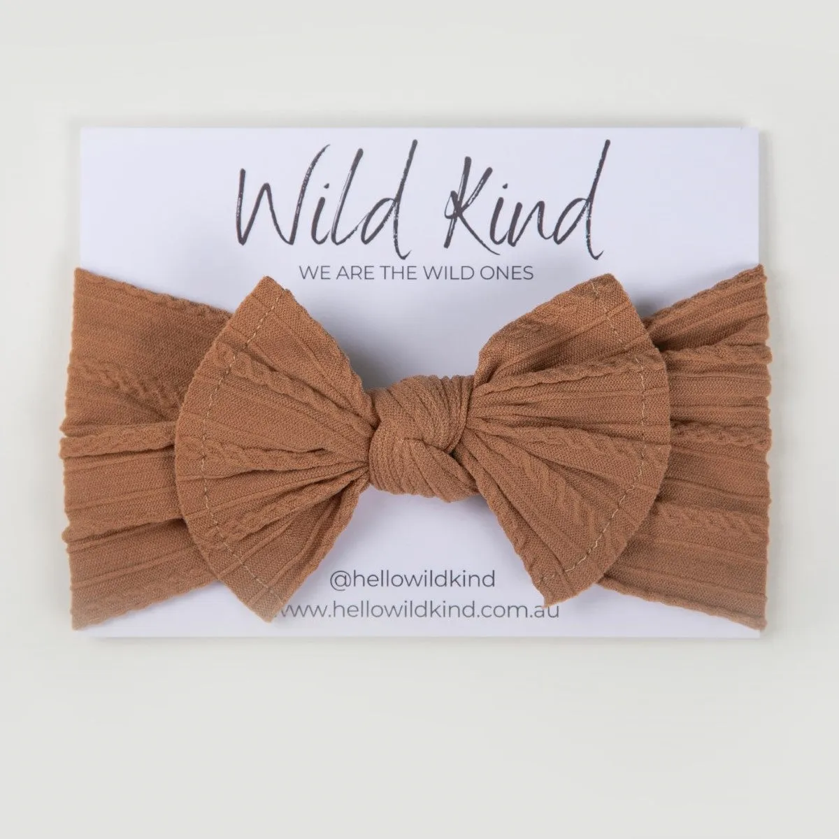 Wild Kind Ayla Wide Bow Headband - Cinnamon