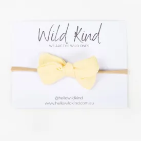 Wild Kind Dorothy Linen Bow Headband - Lemon