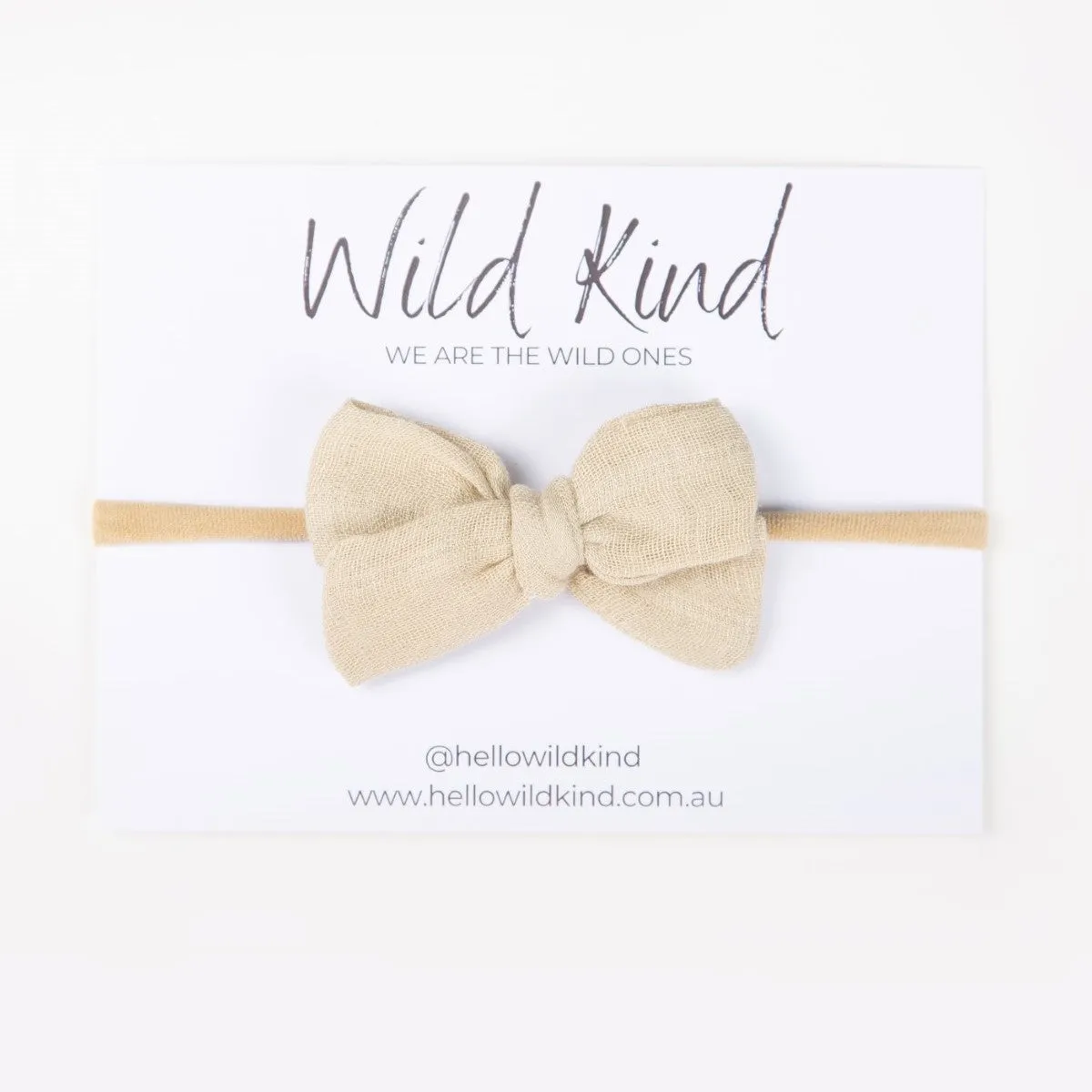 Wild Kind Dorothy Linen Bow Headband - Oatmeal