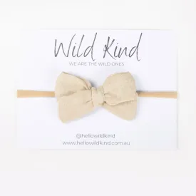 Wild Kind Dorothy Linen Bow Headband - Oatmeal