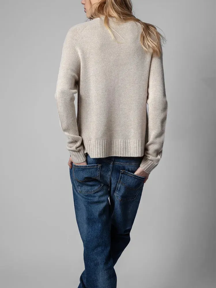 Cozy Womens Pure Wool Knitted Red Heart Sweater - Stylish & Warm Knitwear