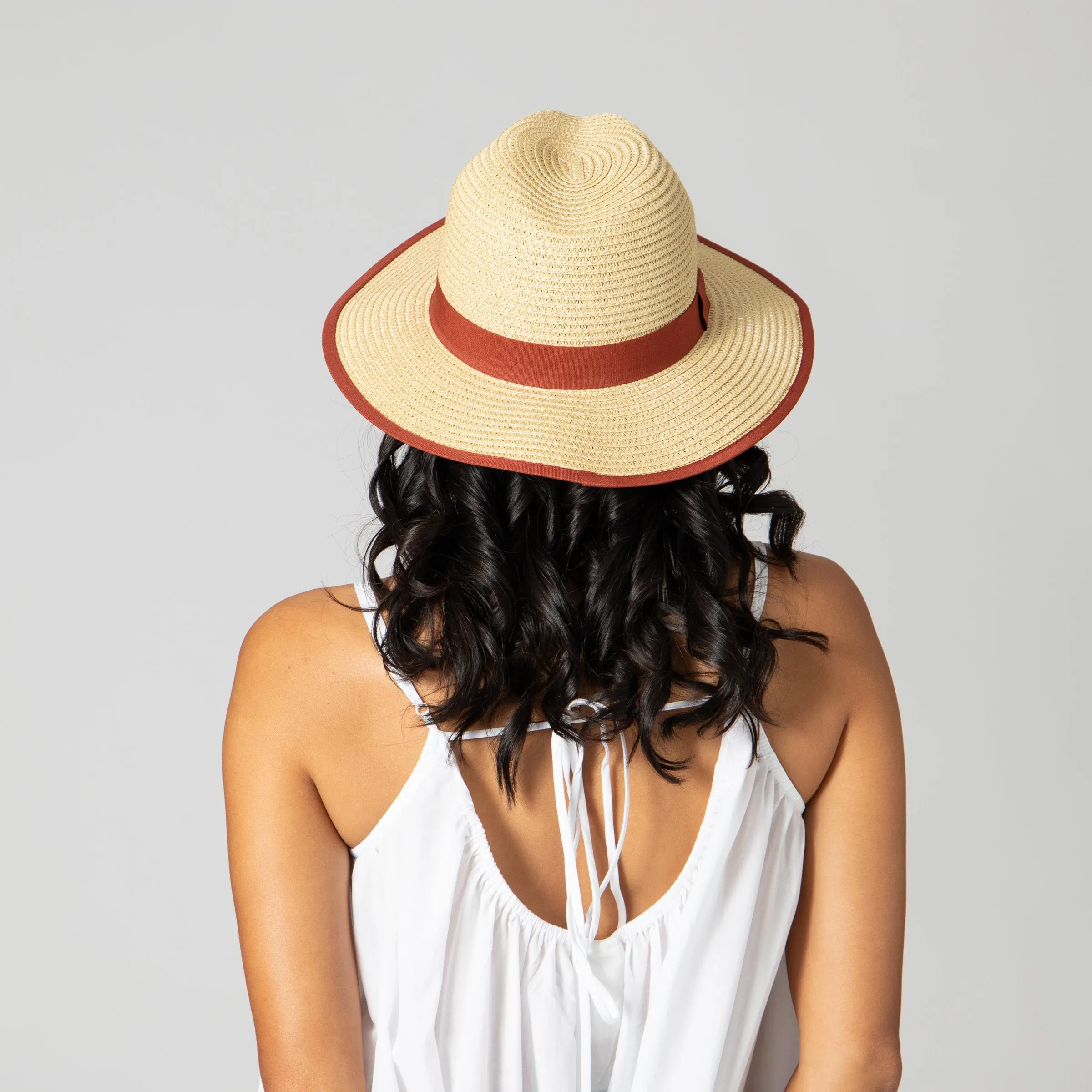 Women's Paperbraid Fedora With Pop Color Grosgrain