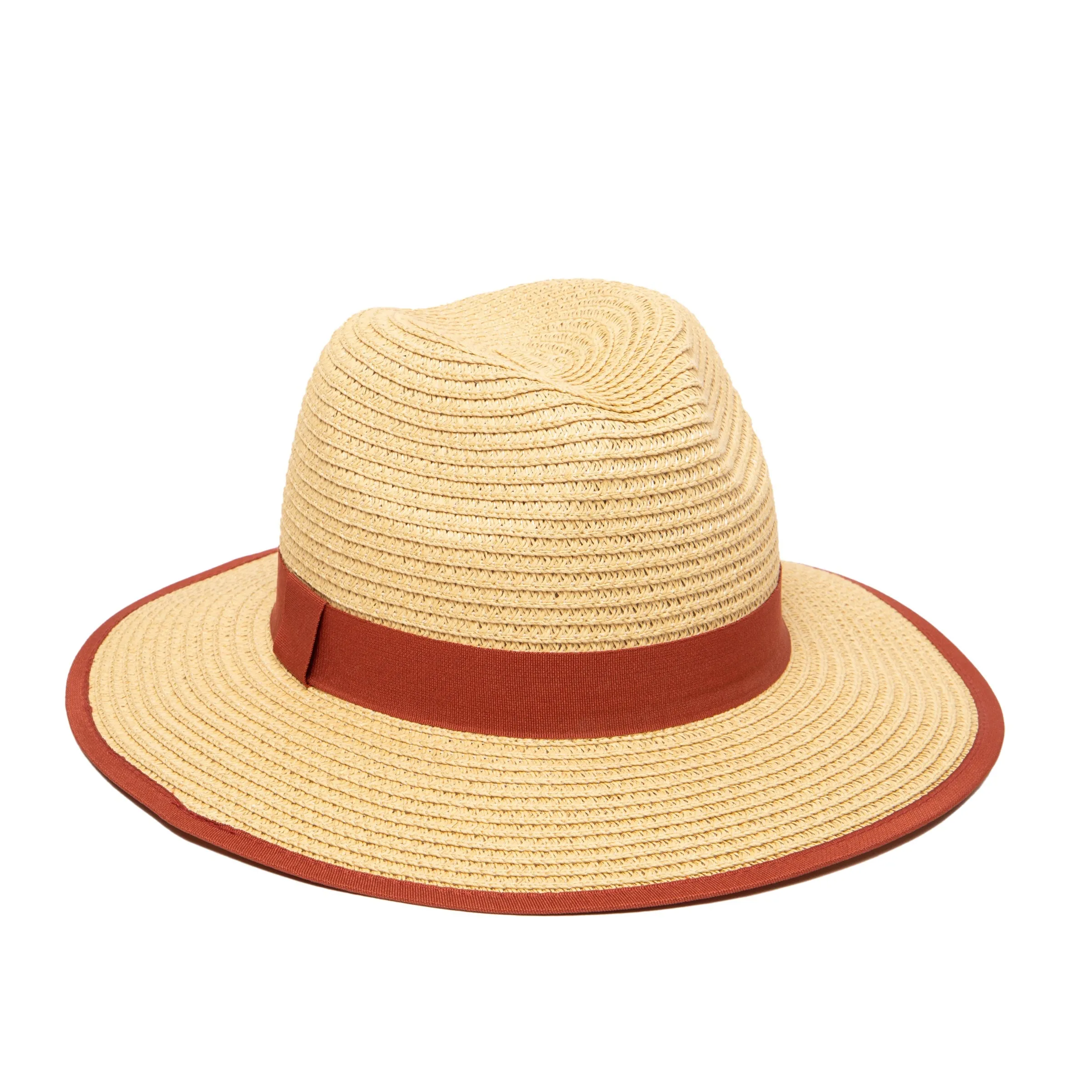 Women's Paperbraid Fedora With Pop Color Grosgrain