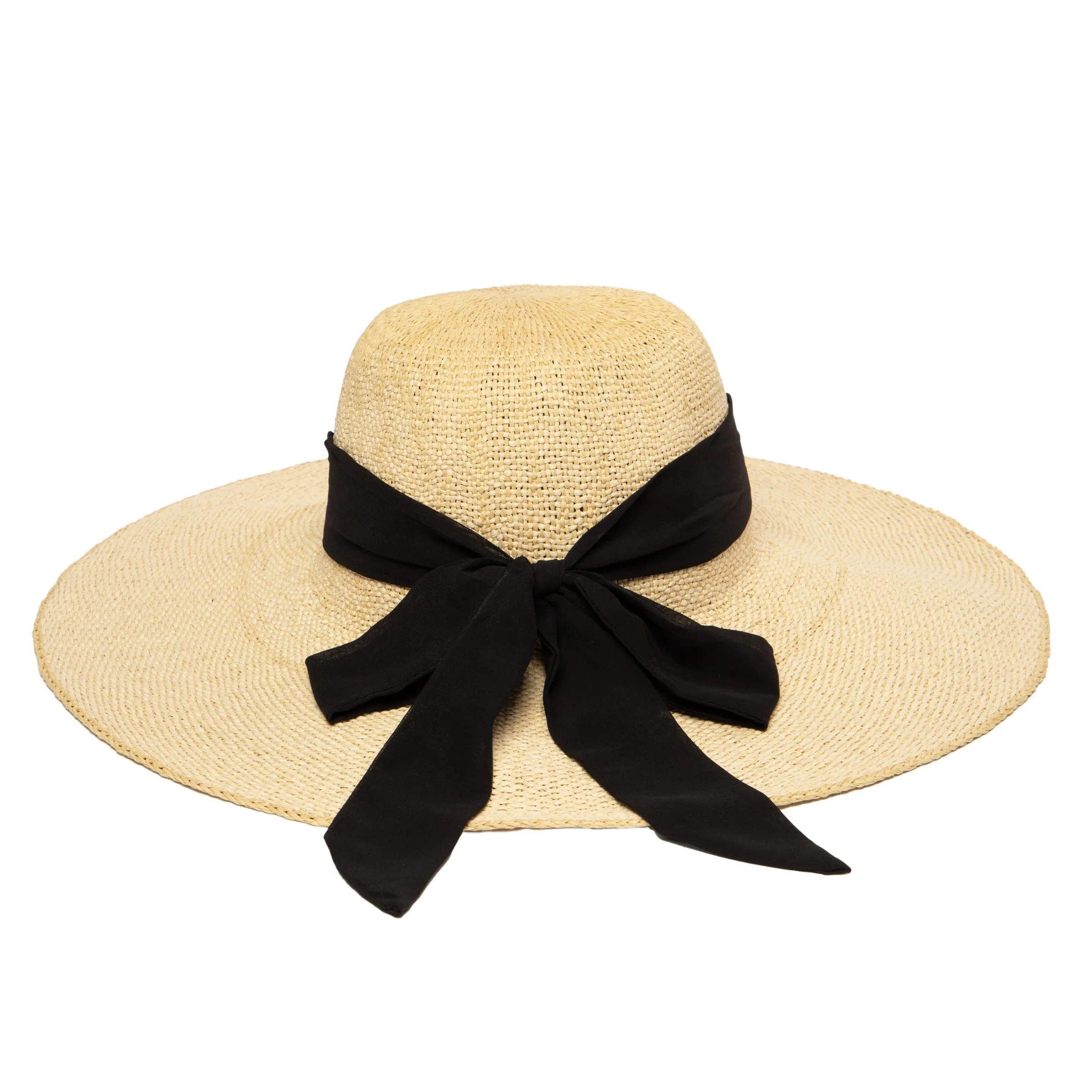 Women's Woven Paper Floppy w/ Scarf Bow Trim (PBL3096)