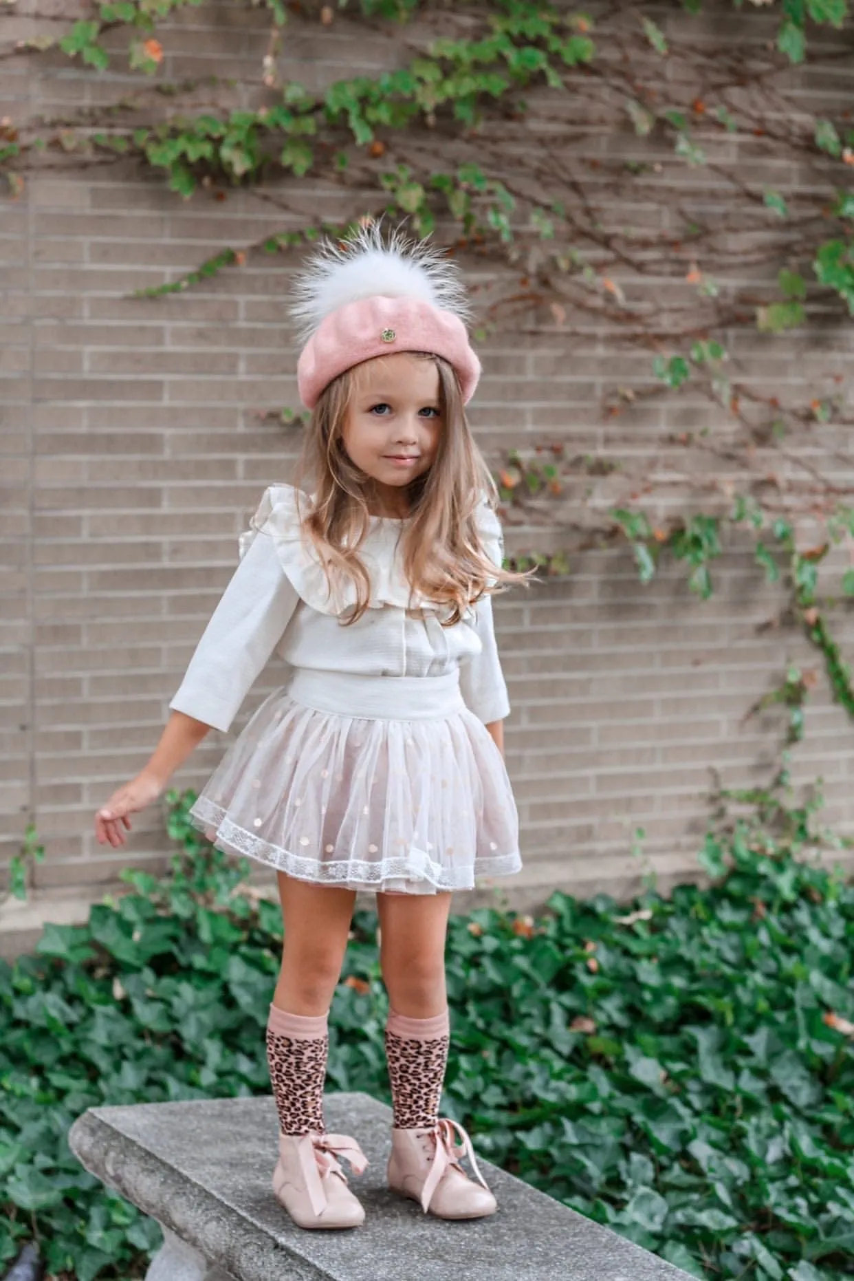 Wool Beret with Pom Pom