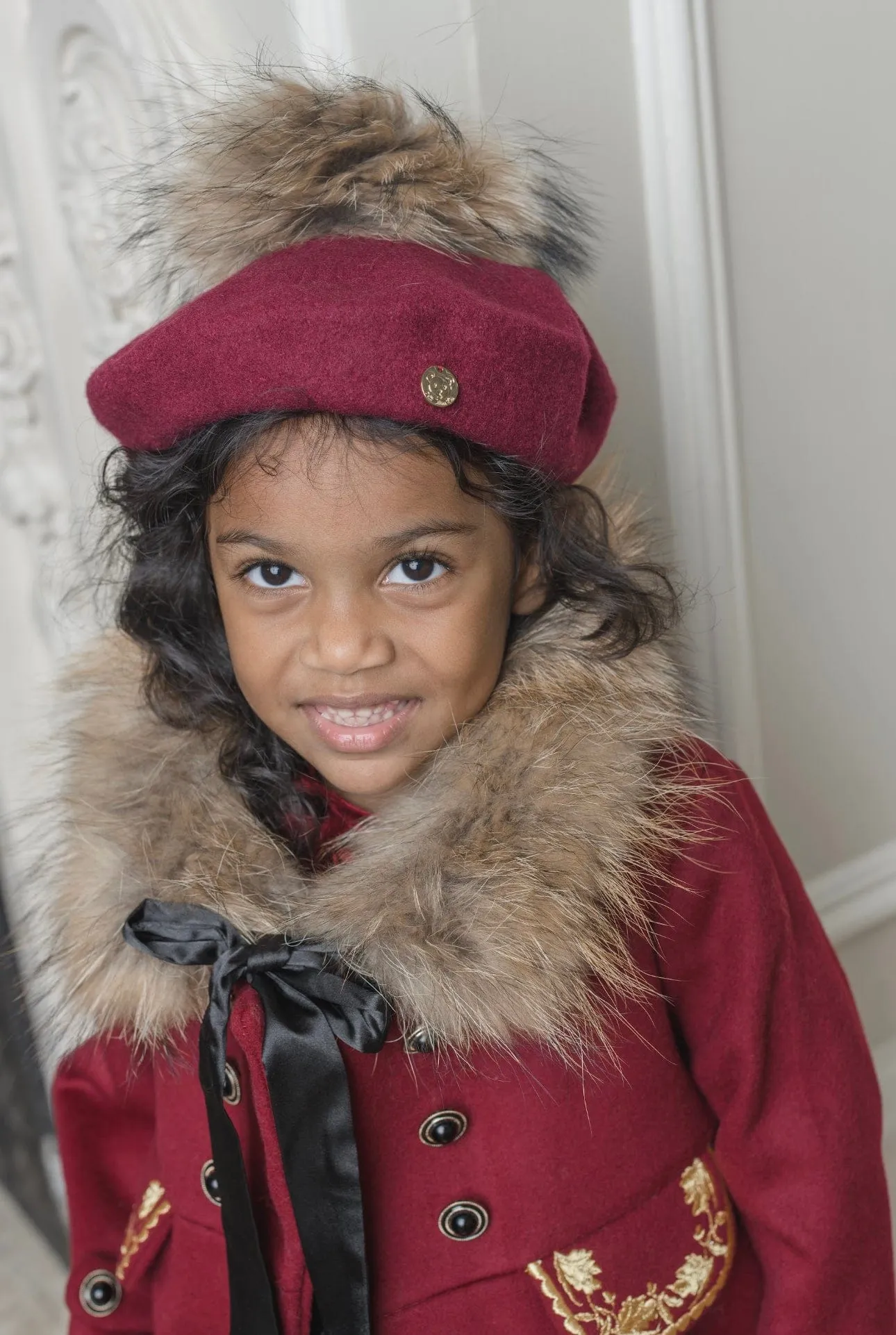Wool Beret with Pom Pom