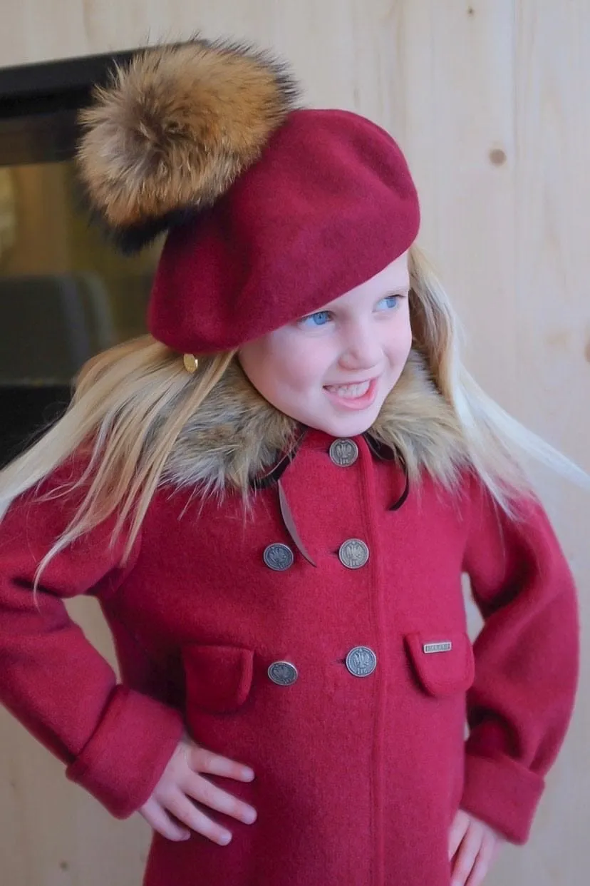 Wool Beret with Pom Pom