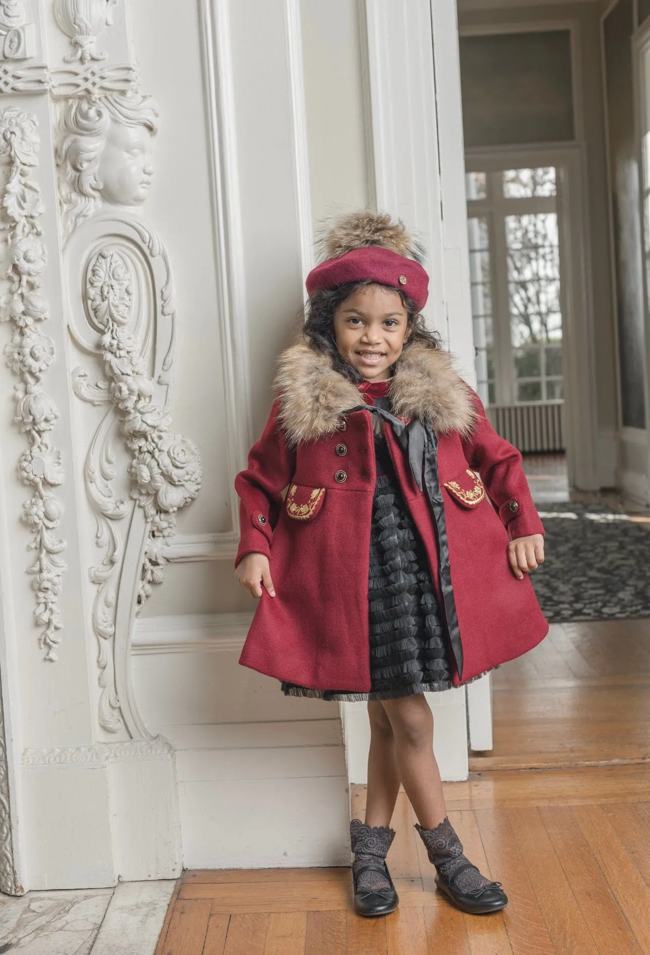 Wool Beret with Pom Pom