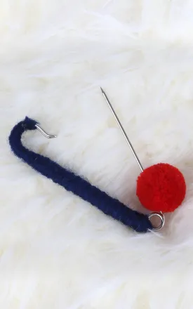 YHP10001 Navy Small Cloth Safety Pin Brooch